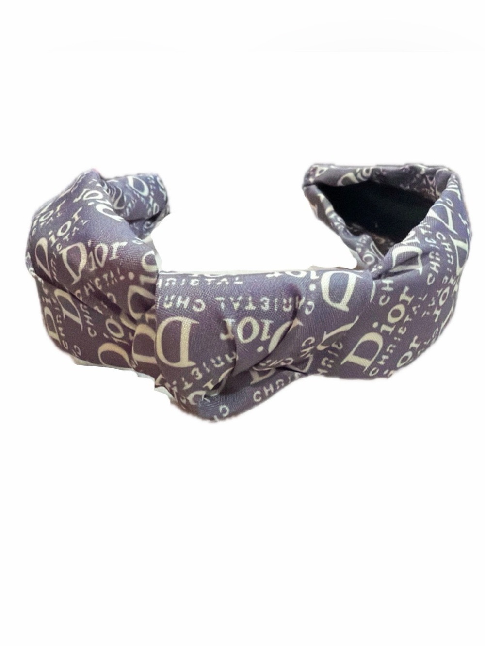 NWOT Fashion Headband Grey/Lavender “D” Prints